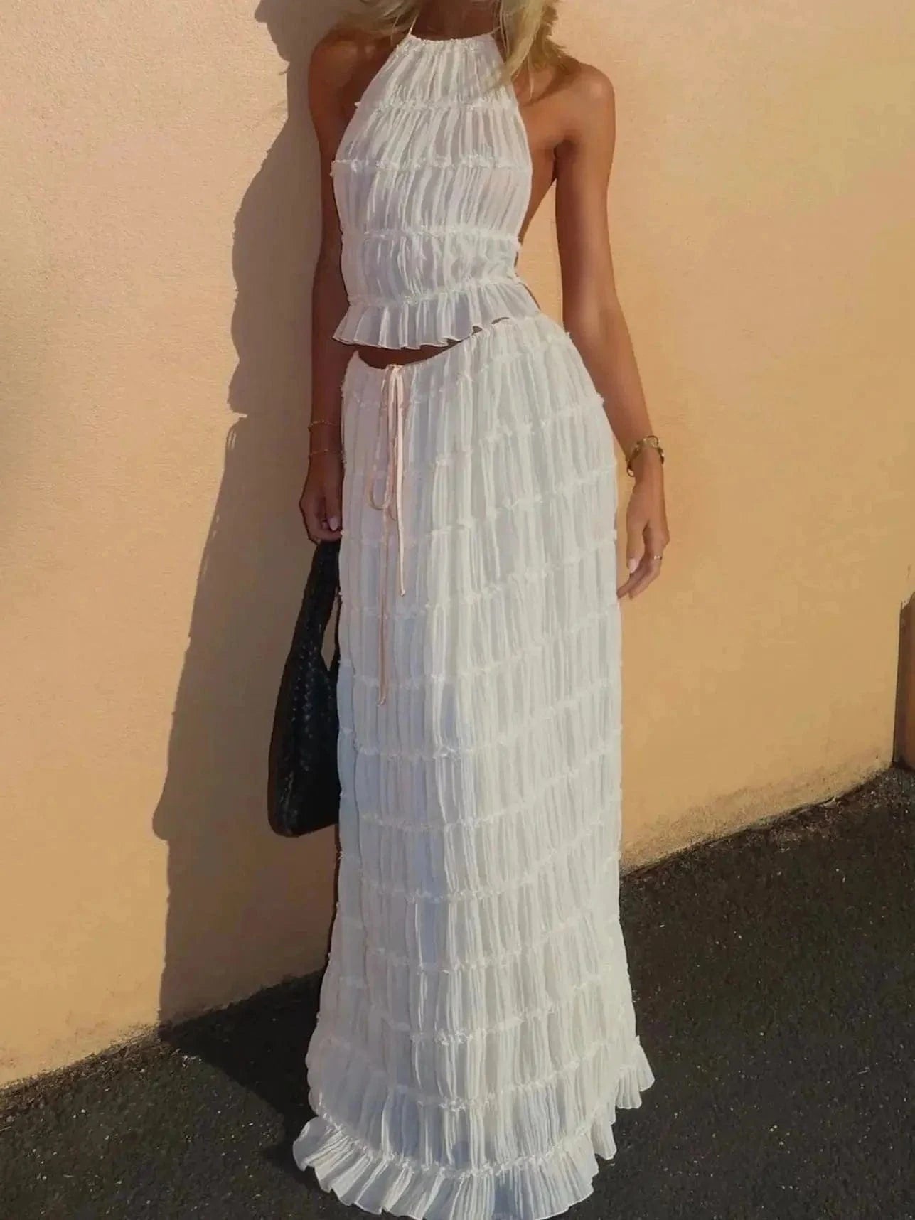 Ensemble de robe bohème blanche Ibiza Vibe