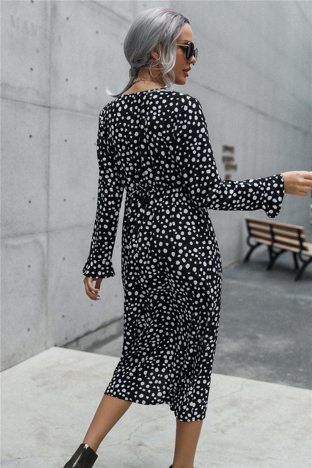 Robe bohème à pois noirs Ibiza Vibe