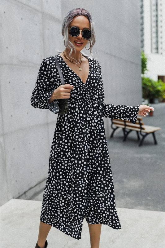 Robe bohème à pois noirs Ibiza Vibe