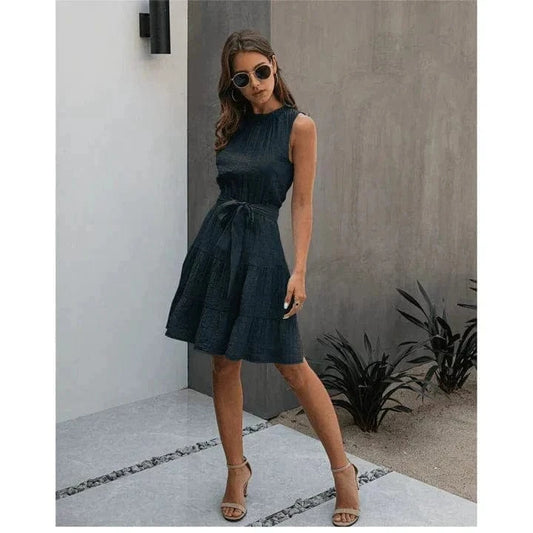 Robe bohème bleu foncé chic Ibiza Vibe