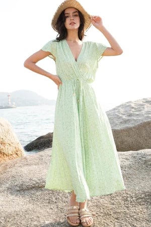 Robe Country bohème vert clair Ibiza Vibe