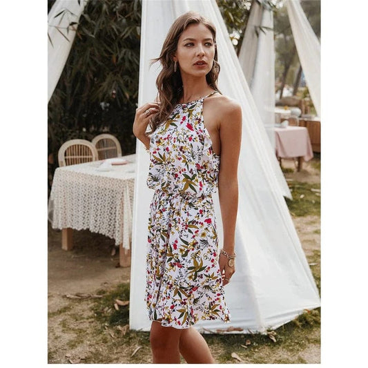 Robe courte à fleurs hippie Ibiza Vibe