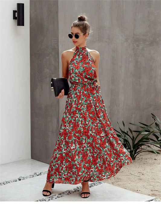 Robe d'été bohème à imprimé floral Ibiza Vibe