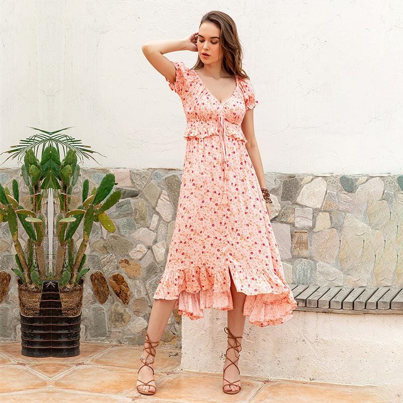 Robe de demoiselle d'honneur rose bohème Ibiza Vibe