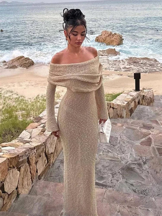 Robe de plage beige transparente à épaules dénudées Ibiza Vibe