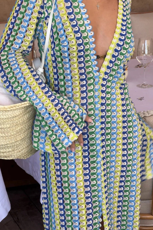 Robe de plage espagnole aérée avec fente ouverte Ibiza Vibe