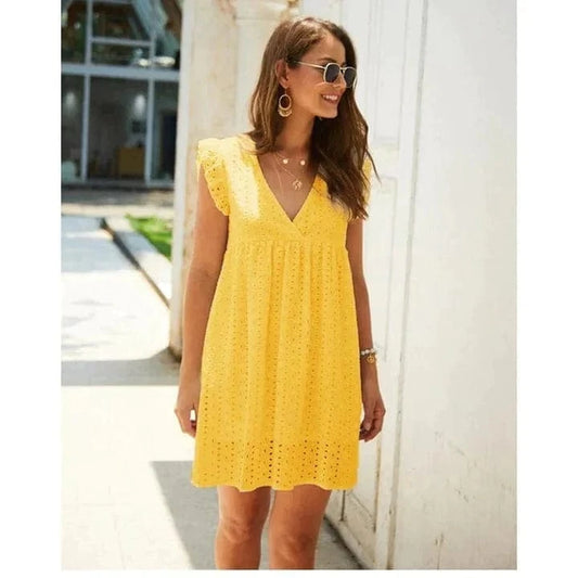 Robe hippie jaune Ibiza Vibe