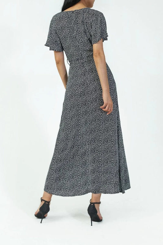 Robe longue bohème à manches courtes et fente Ibiza Vibe