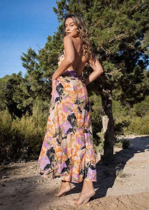 Robe longue colorée style chic bohème Ibiza Vibe