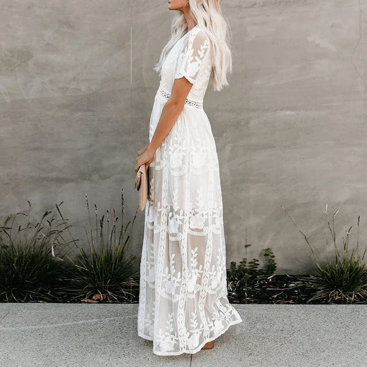 Robe longue en dentelle bohème Ibiza Vibe