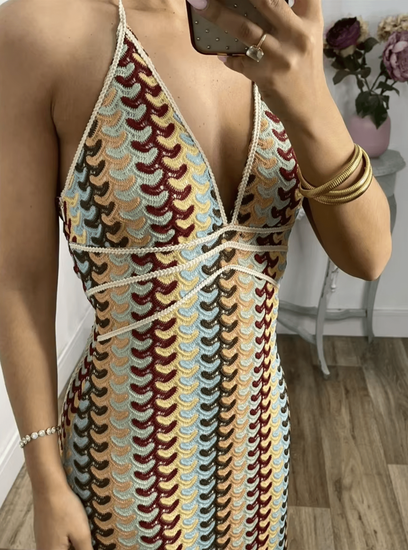 Robe longue hippie au crochet Ibiza Vibe