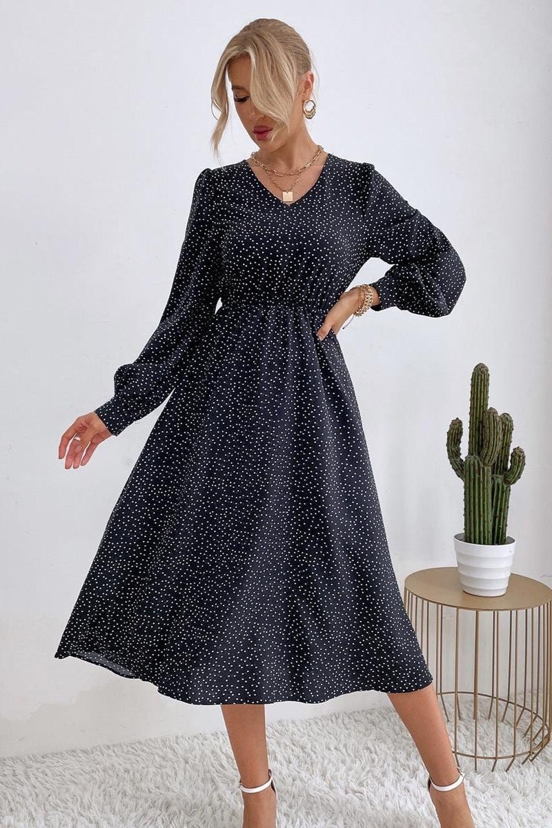 Robe noire country à manches longues Ibiza Vibe