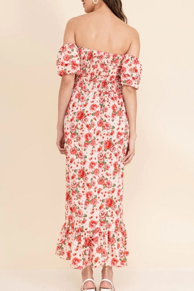 Robe romantique à fleurs bohème à épaules dénudées Ibiza Vibe