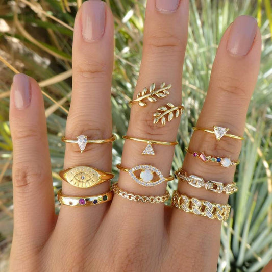 Bagues en or serties d'yeux Ibiza Vibe