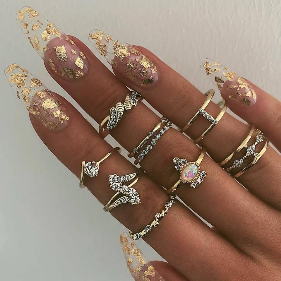 Bagues en or serties de petits et grands diamants Ibiza Vibe
