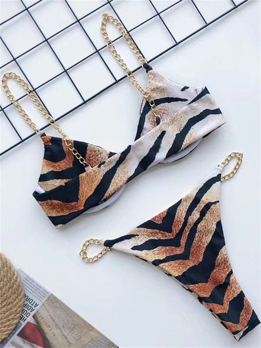 Bikini Jungle Bali avec chaîne en or Ibiza Vibe