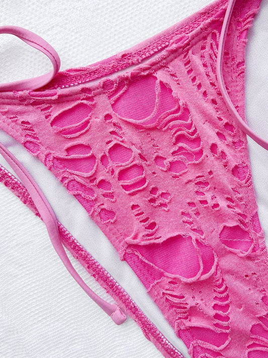 Bikini rose bohème brésilien Ibiza Vibe