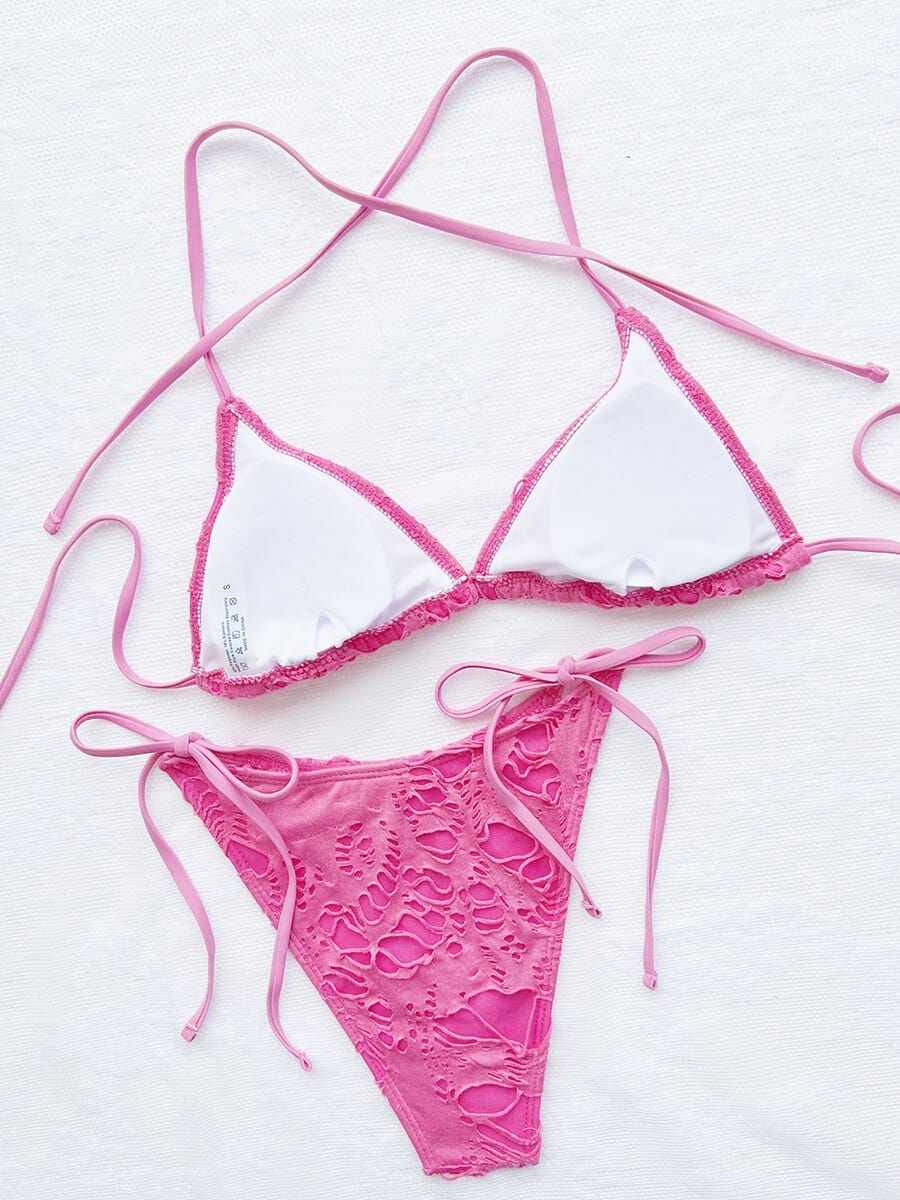 Bikini rose bohème brésilien Ibiza Vibe