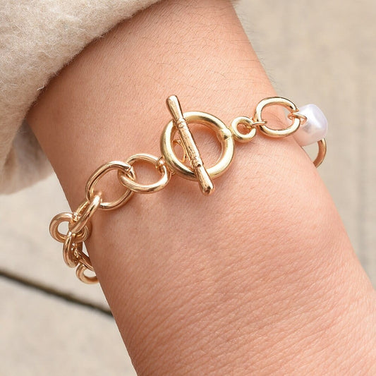 Bracelet en or avec perle Ibiza Vibe