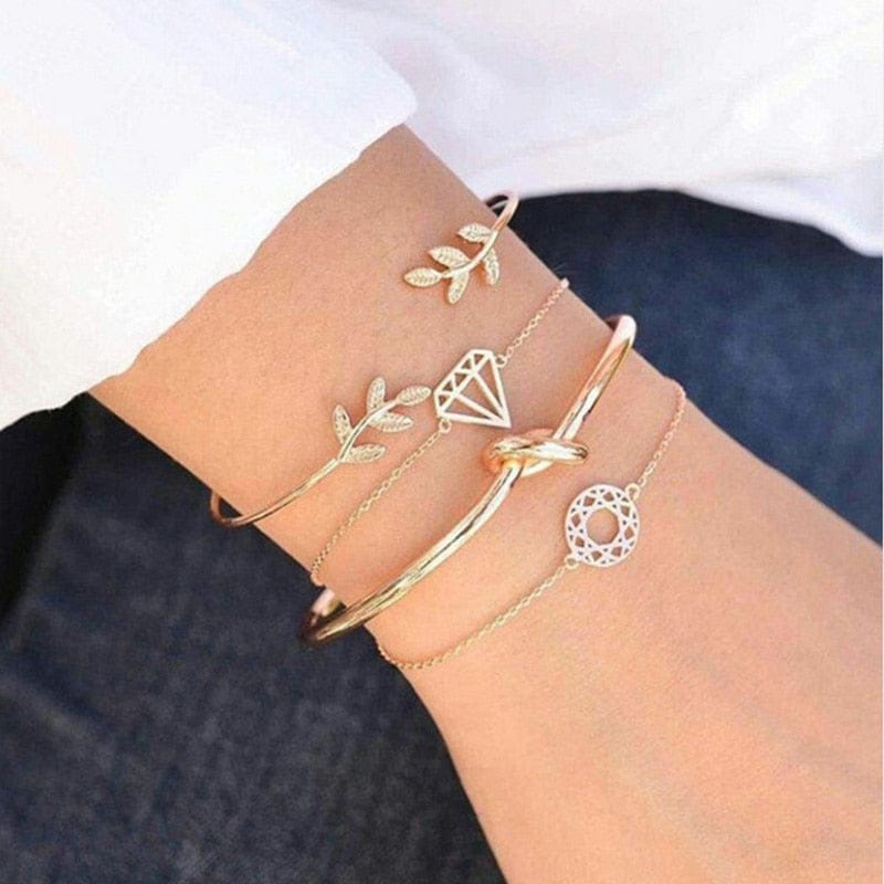 Bracelets en or sertis d'une breloque en diamant Ibiza Vibe