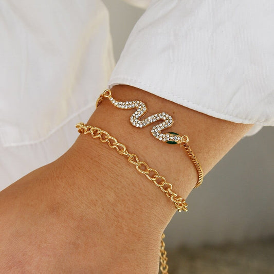 Bracelets en or sertis de serpents en diamant Ibiza Vibe