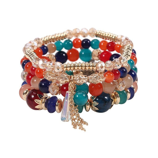 Ensemble de bracelets colorés bohèmes style hippie Ibiza Vibe
