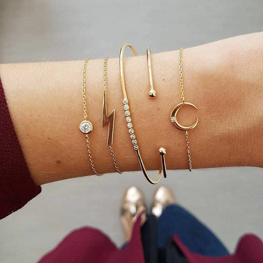 Ensemble de bracelets éclair en or Ibiza Vibe