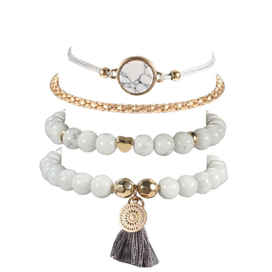 Ensemble de bracelets en marbre Ibiza Vibe