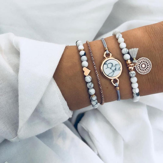 Ensemble de bracelets en marbre Ibiza Vibe