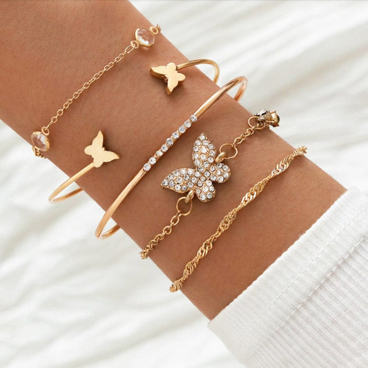 Ensemble de bracelets papillon en or Ibiza Vibe