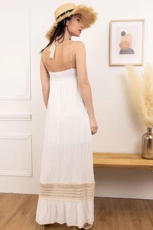 Robe bohème blanche au crochet Ibiza Vibe