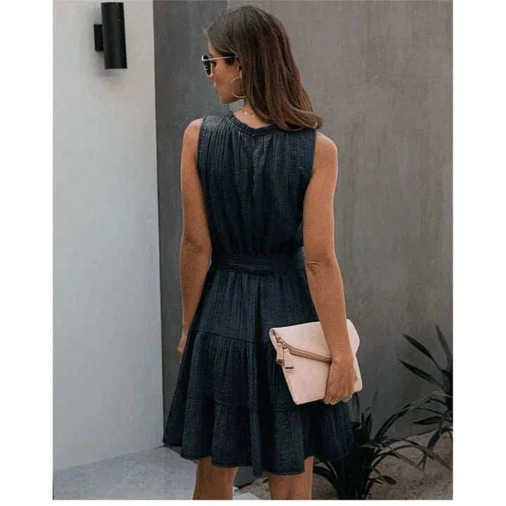 Robe bohème bleu foncé chic Ibiza Vibe