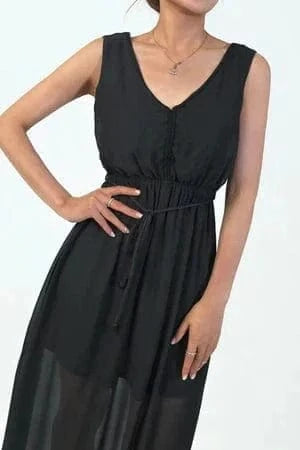 Robe bohème romantique noire Ibiza Vibe