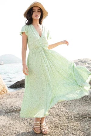 Robe Country bohème vert clair Ibiza Vibe