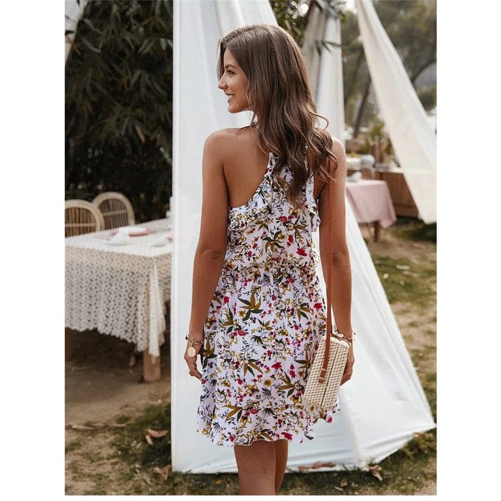 Robe courte à fleurs hippie Ibiza Vibe