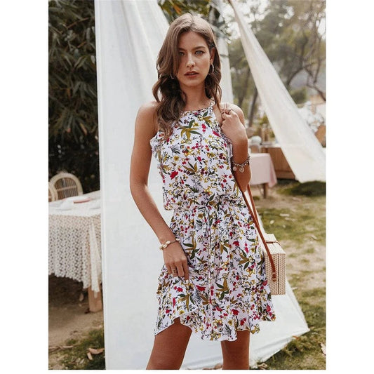 Robe courte à fleurs hippie Ibiza Vibe