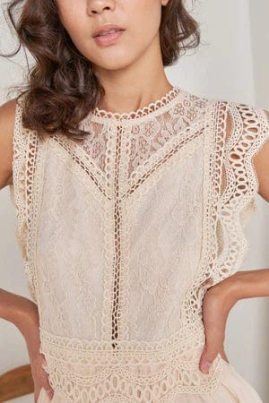 Robe courte en dentelle bohème Ibiza Vibe