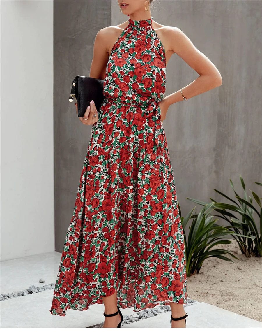 Robe d'été bohème à imprimé floral Ibiza Vibe