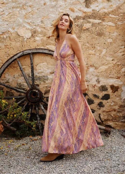 Robe d'été festive aux couleurs pastel d'bohème Ibiza Vibe