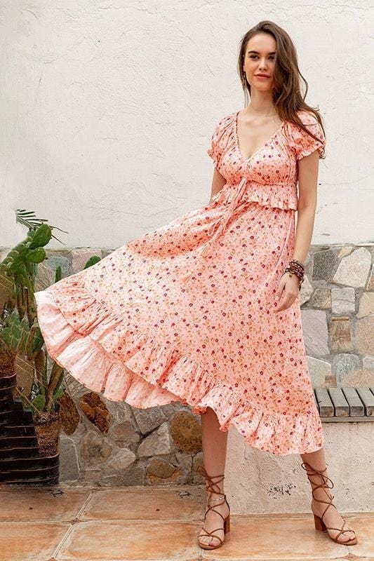 Robe de demoiselle d'honneur rose bohème Ibiza Vibe