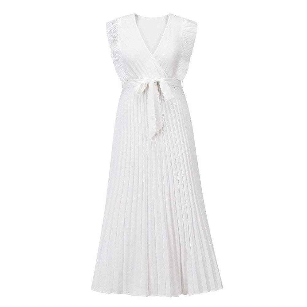 Robe de mariée bohème blanche à col en V Ibiza Vibe