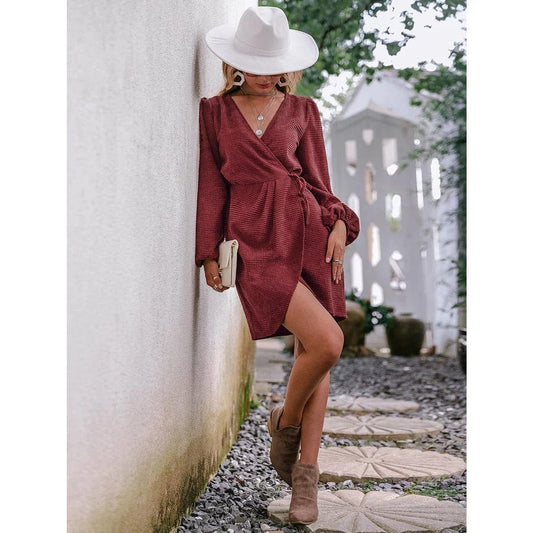 Robe de plage rouge bordeaux Ibiza Vibe