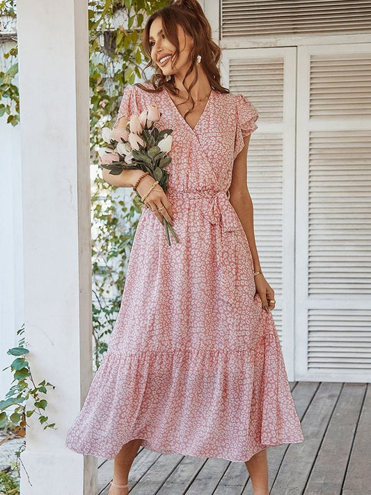 Robe fleurie rose country Ibiza Vibe