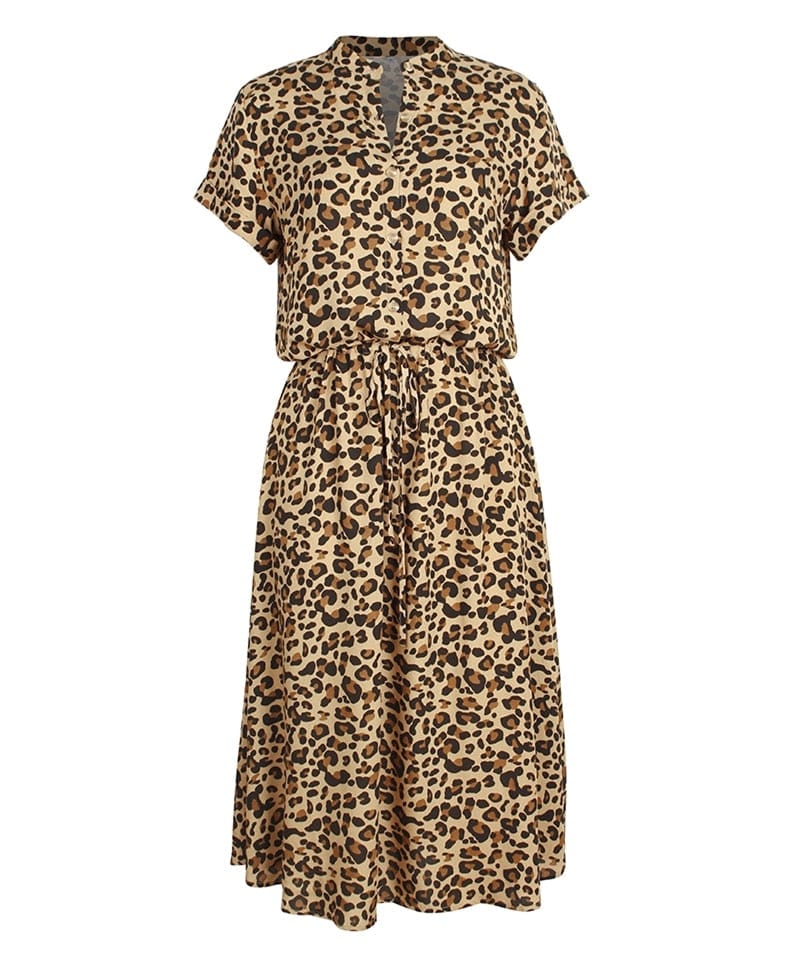 Robe kaki à imprimé léopard Ibiza Vibe