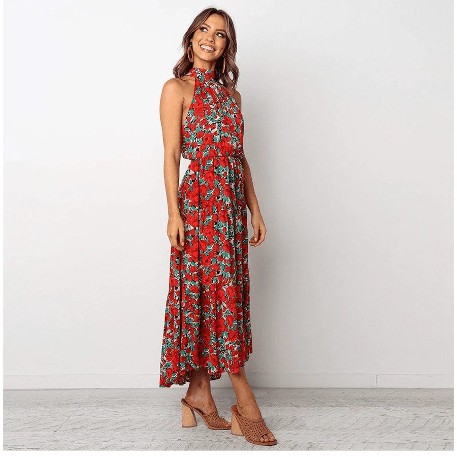 Robe longue de campagne avec imprimé Ibiza Vibe