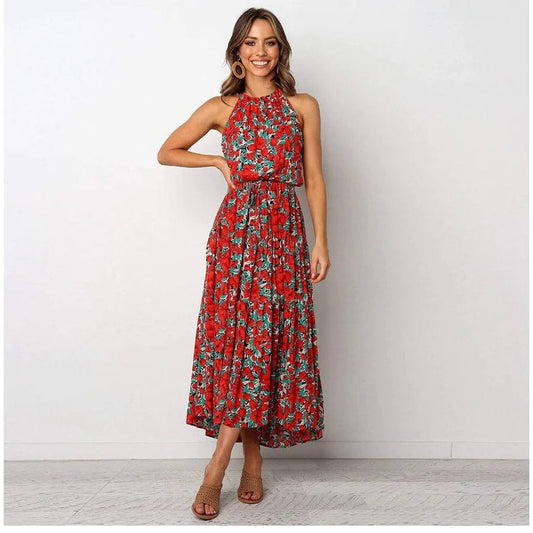 Robe longue de campagne avec imprimé Ibiza Vibe