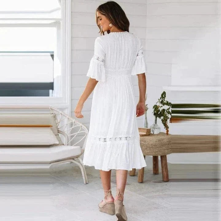 Robe longue en dentelle style bohème Ibiza Vibe