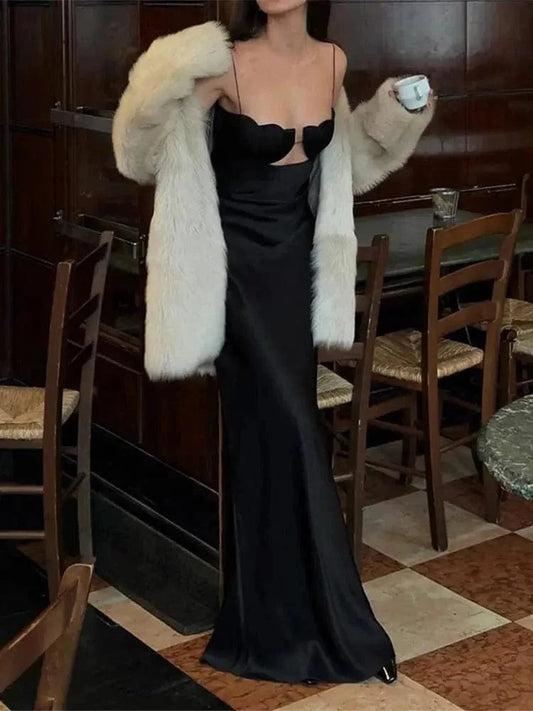 Robe longue noire chic style bohème Ibiza Vibe