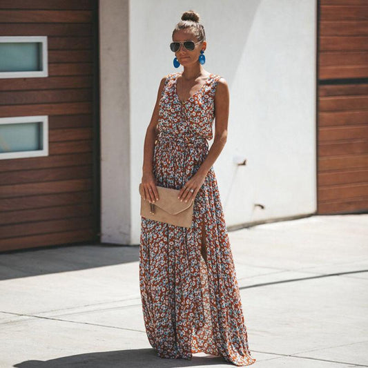 Robe Maxi bohème Chic à Fleurs Ibiza Vibe