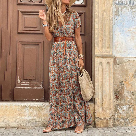 Robe Maxi bohème Style Hippie + Ceinture Offerte Ibiza Vibe